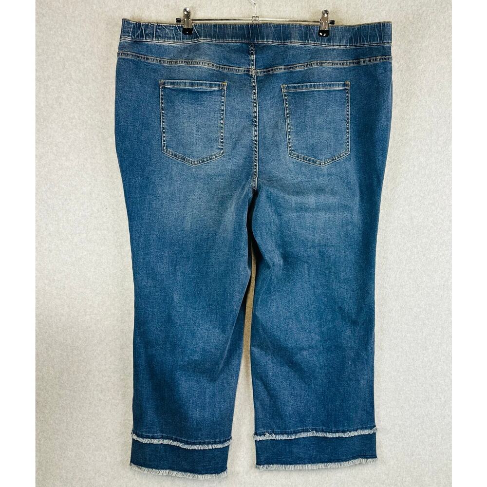 New Isaac Mizrahi Live Womans Sz 26W Pull On Jeans Stretch Denim Wide Leg - Picture 4 of 9